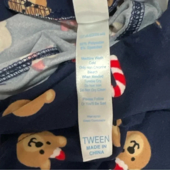 Lularoe Dream Holiday Bear Candy Cane Tween Size Leggings NWOT - Picture 4 of 4